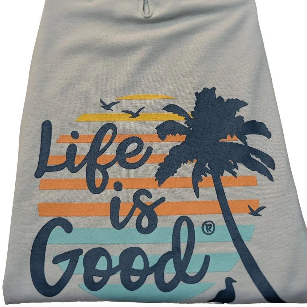 New with tags. Life Is Good Sun Palm Tree Dog Pet Dress W/Leash Hole Green Sz XL